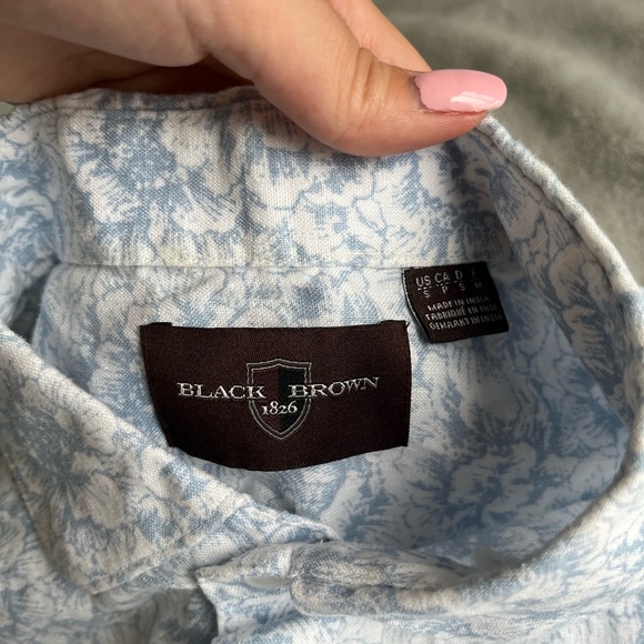 BLACK BROWN 1826 LINEN BUTTON UP DRESS SHIRT - Picture 3 of 6